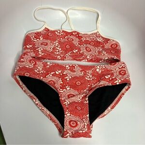 Coeur red‎ & white bikini swimsuit maternity friendly women’s size small